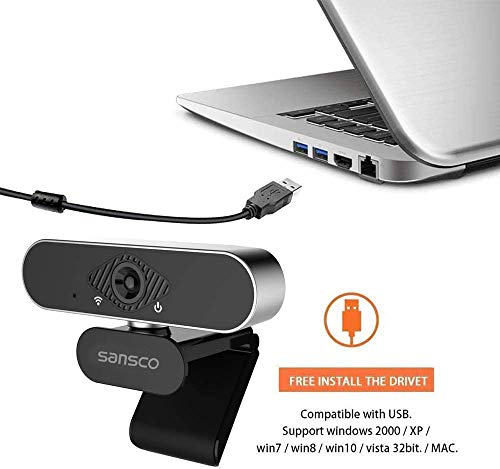 SANSCO 1080p HD Webcam with Microphone for Gaming