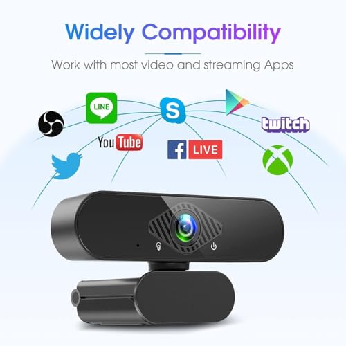 1080P USB Webcam with Microphone for Streaming
