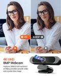 4K HD Webcam with Microphone and Privacy Cover