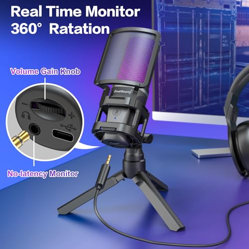 RGB USB Microphone for Gaming and Streaming