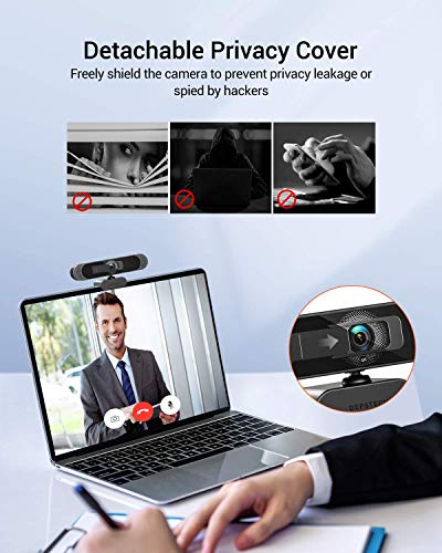 4K HD Webcam with Microphone and Privacy Cover
