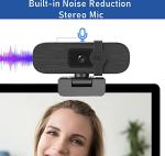 Nolansend 4K Webcam with Auto-Zoom and Microphone