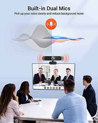 4K HD Webcam with Microphone and Privacy Cover