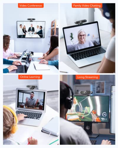 4K HD Webcam with Microphone and Privacy Cover