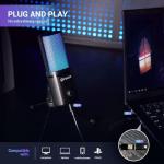 FDUCE RGB Gaming Microphone with Tripod and Mute