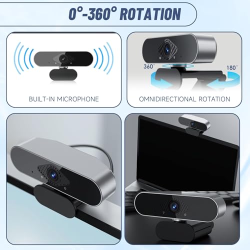 Tinshow 1080P Full HD Webcam with Microphone and Stand