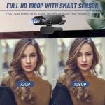 Tinshow 1080P Full HD Webcam with Microphone and Stand