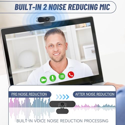 Tinshow 1080P Full HD Webcam with Microphone and Stand