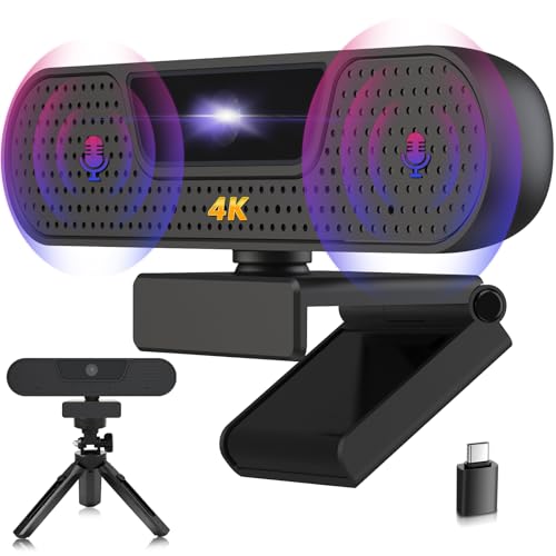 VIZOLINK W8GS 4K Webcam with Microphone and Tripod
