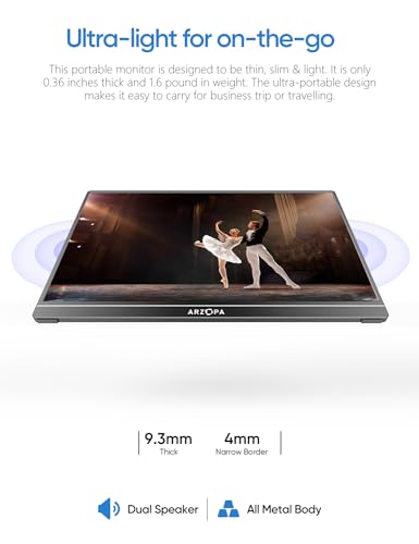 ARZOPA 15.6" FHD Ultra-Slim Portable Monitor