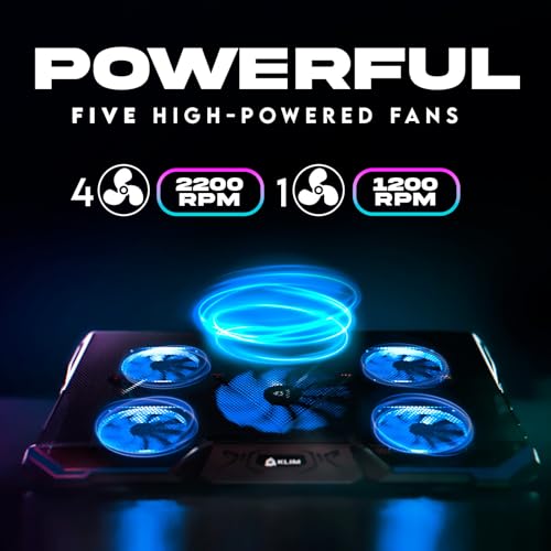 KLIM Cyclone Laptop Cooling Pad with 5 Fans