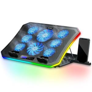 RGB Gaming Laptop Cooling Pad with Adjustable Fans