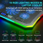 RGB Gaming Laptop Cooling Pad with Adjustable Fans