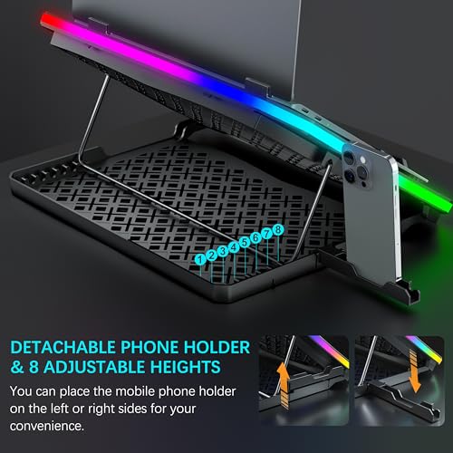 RGB Gaming Laptop Cooling Pad with Adjustable Fans