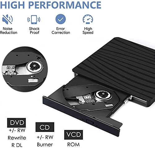 High-Speed USB 3.0 External DVD CD Drive