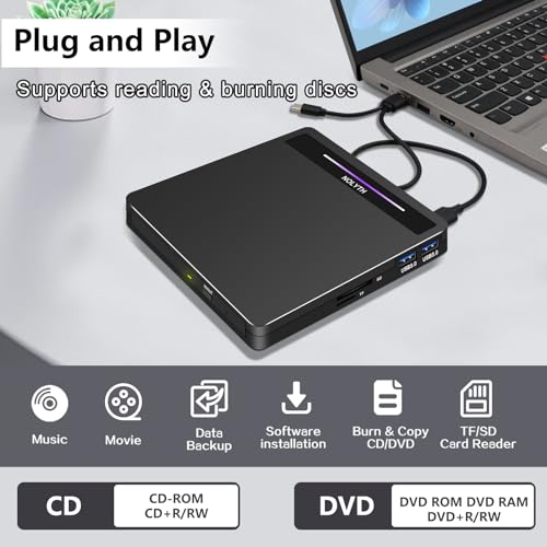 NOLYTH USB 3.0 Portable CD/DVD Drive for Laptops