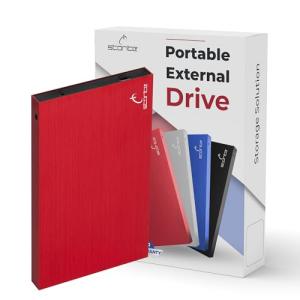 Storite 320GB Portable External Hard Drive - Red