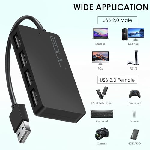 Ultra-Slim 4-Port USB Hub for Gaming Laptops