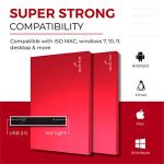 Storite 320GB Portable External Hard Drive - Red