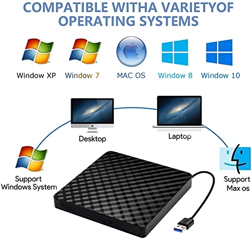 High-Speed USB 3.0 External DVD CD Drive