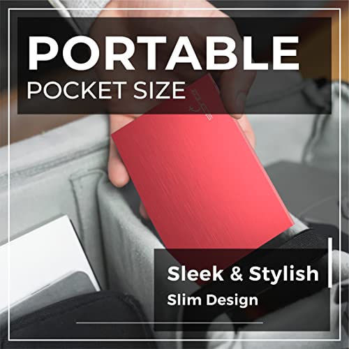 Storite 320GB Portable External Hard Drive - Red