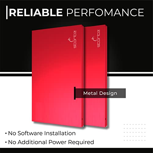 Storite 320GB Portable External Hard Drive - Red