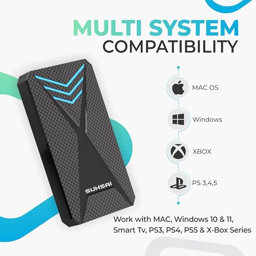 Suhsai 1TB RGB Gaming External Hard Drive