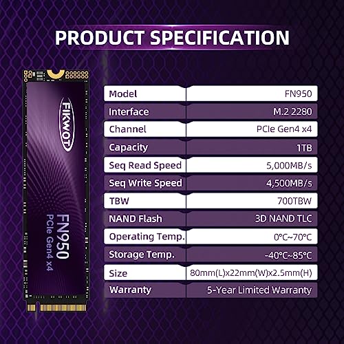 Fikwot 1TB NVMe SSD with Heatsink for Gaming