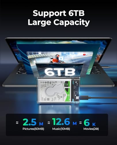 ORICO Transparent USB-C HDD Enclosure for Gaming