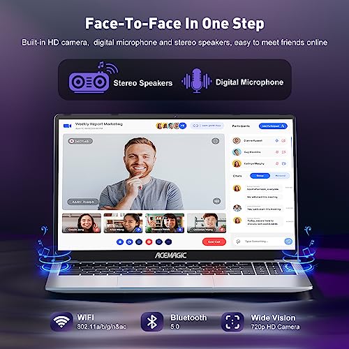 ACEMAGIC 15.6" Quad-Core Gaming Laptop, 16GB RAM