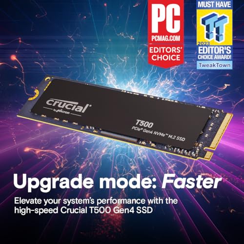 Crucial T500 2TB Gen4 NVMe Gaming SSD