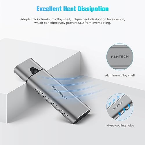 RSHTECH 10Gbps M.2 NVMe SSD Enclosure Adapter