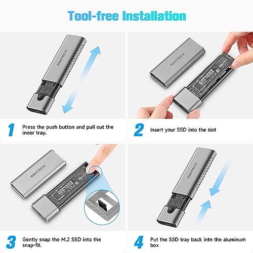 RSHTECH 10Gbps M.2 NVMe SSD Enclosure Adapter