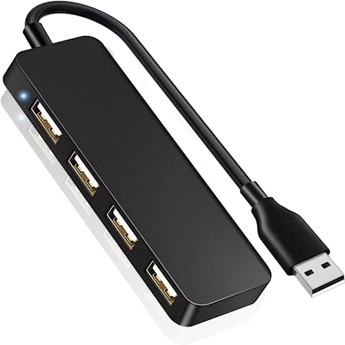4-Port USB Hub Adapter for Laptops and PCs