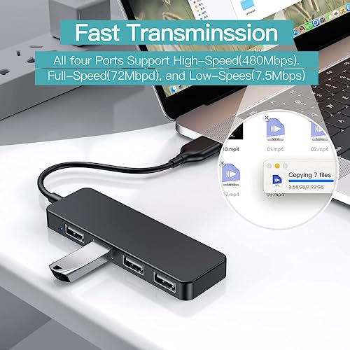 4-Port Ultra-Slim USB Hub for Laptops and PCs