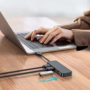 4-Port Ultra-Slim USB Hub for Laptops and PCs