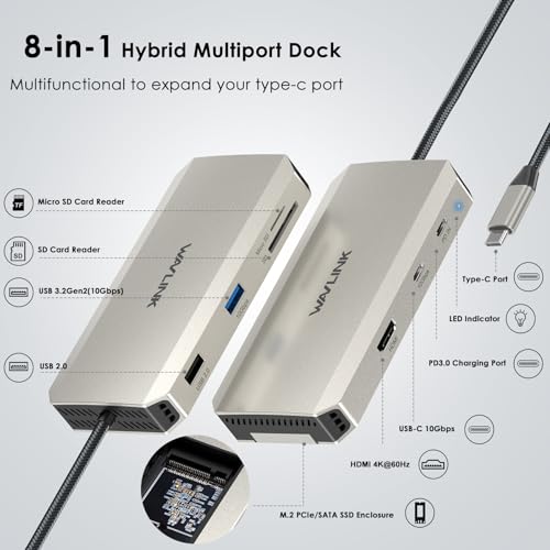 WAVLINK 4K 8-in-1 USB-C Docking Station