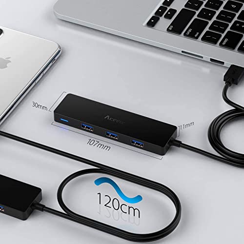 Aceele 4-Port USB 3.0 Hub with 4ft Cable