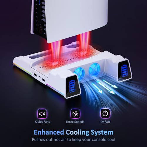NexiGo PS5 Silent Cooling Stand with RGB Light