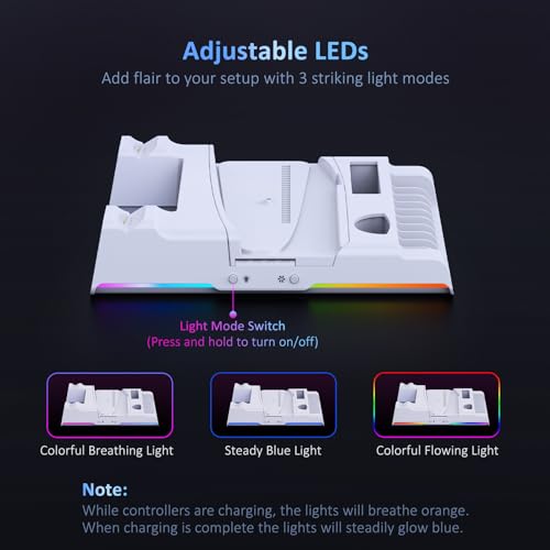 NexiGo PS5 Silent Cooling Stand with RGB Light