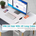 Aceele 4-Port USB 3.0 Hub with 4ft Cable