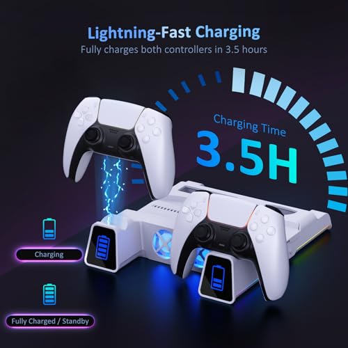 NexiGo PS5 Silent Cooling Stand with RGB Light