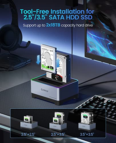 ORICO RGB USB 3.2 Hard Drive Docking Station