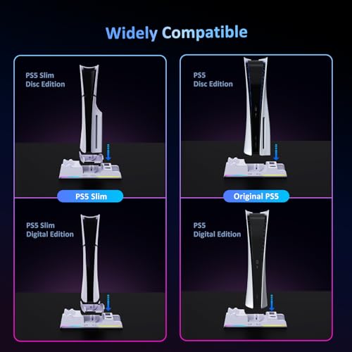 NexiGo PS5 Silent Cooling Stand with RGB Light