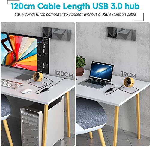 Aceele 4-Port USB 3.0 Hub with 4ft Cable