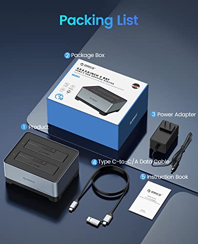 ORICO RGB USB 3.2 Hard Drive Docking Station