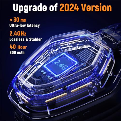 Ozeino Wireless Gaming Headset with RGB Lighting