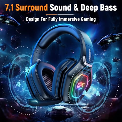 Ozeino Wireless Gaming Headset with RGB Lighting