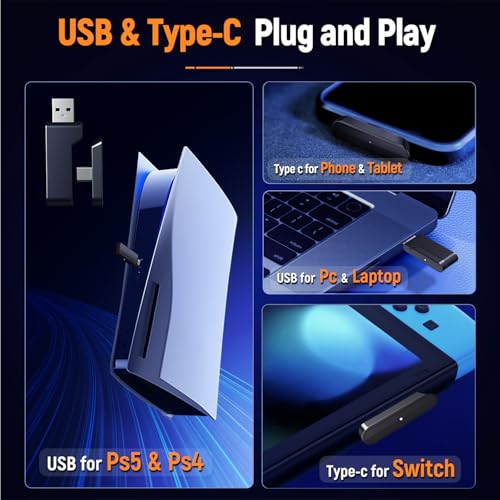 Ozeino Wireless Gaming Headset with RGB Lighting