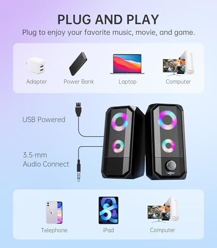 RGB Gaming Speakers for Desktop and Laptops